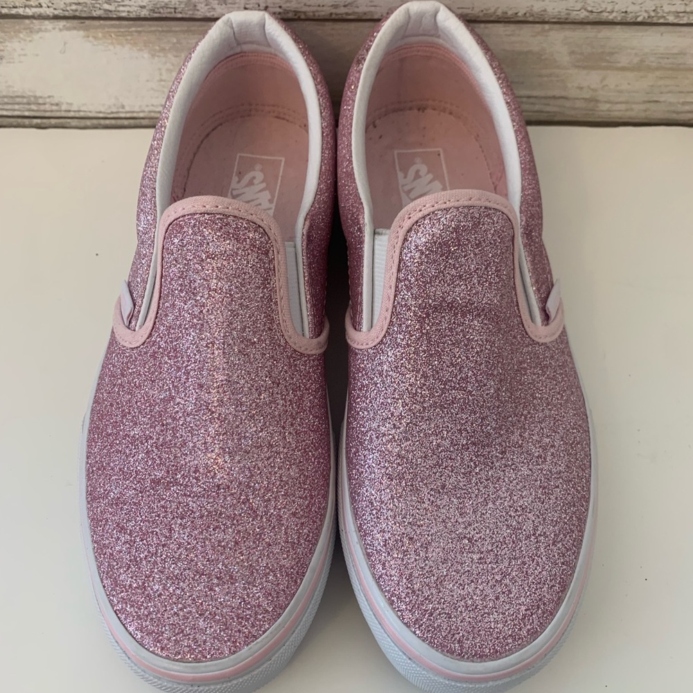 Pink Glitter Slip on Vans